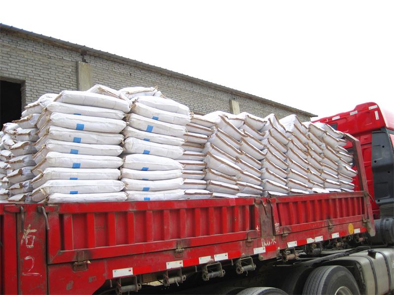 Loading refractory cement on truck